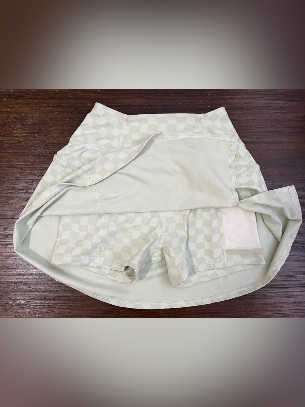 Madewell Light Sage Checkered Mini Skort - Picture 4 of 5
